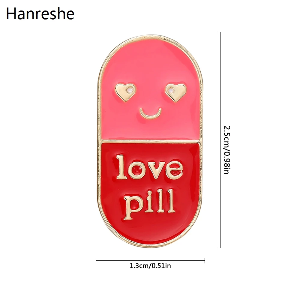 Hanreshe Cute Pills Enamel Brooch Pin Medical Jewelry Doctor Nurse Medicine Student Lapel Backpack Badge Gifts