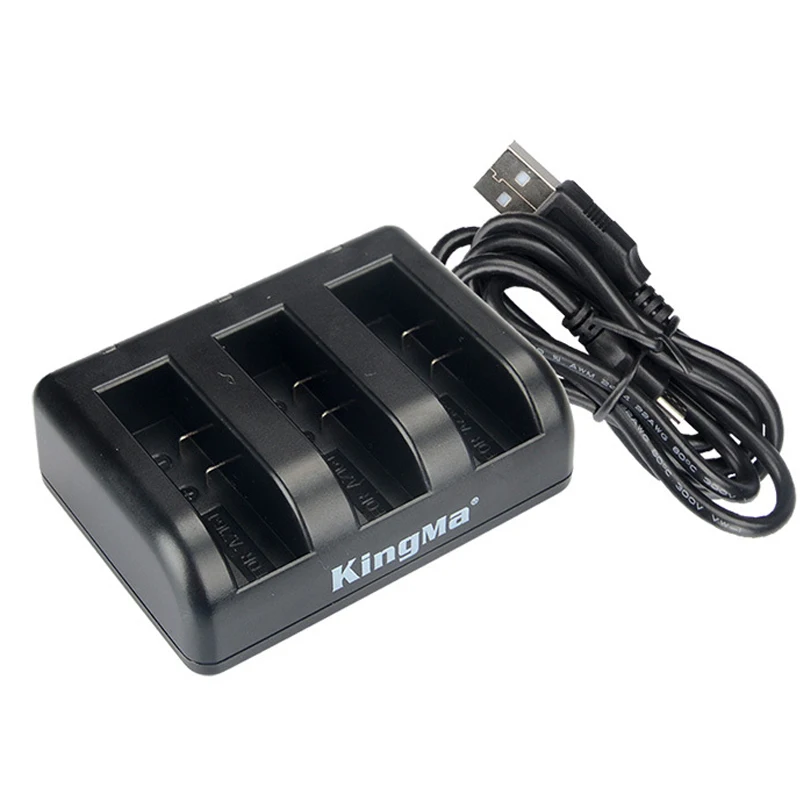 2Pcs Original König Ma Xiaomi Yi 4K Lite 4k Batterie 3 slots Ladegerät für original xiaomi yi 2 xiaoyi 4k plus kamera zubehör