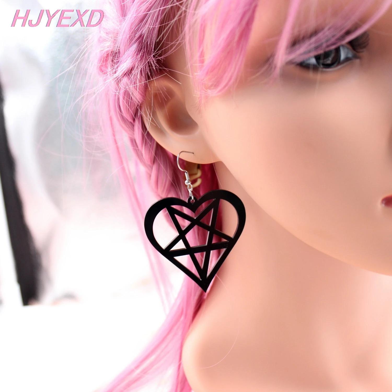 Laser Cutout Acrylic Pentagram Earrings Monstera Cactus Dangle Earrings Black Cross Homard Crab Coffien Earrings