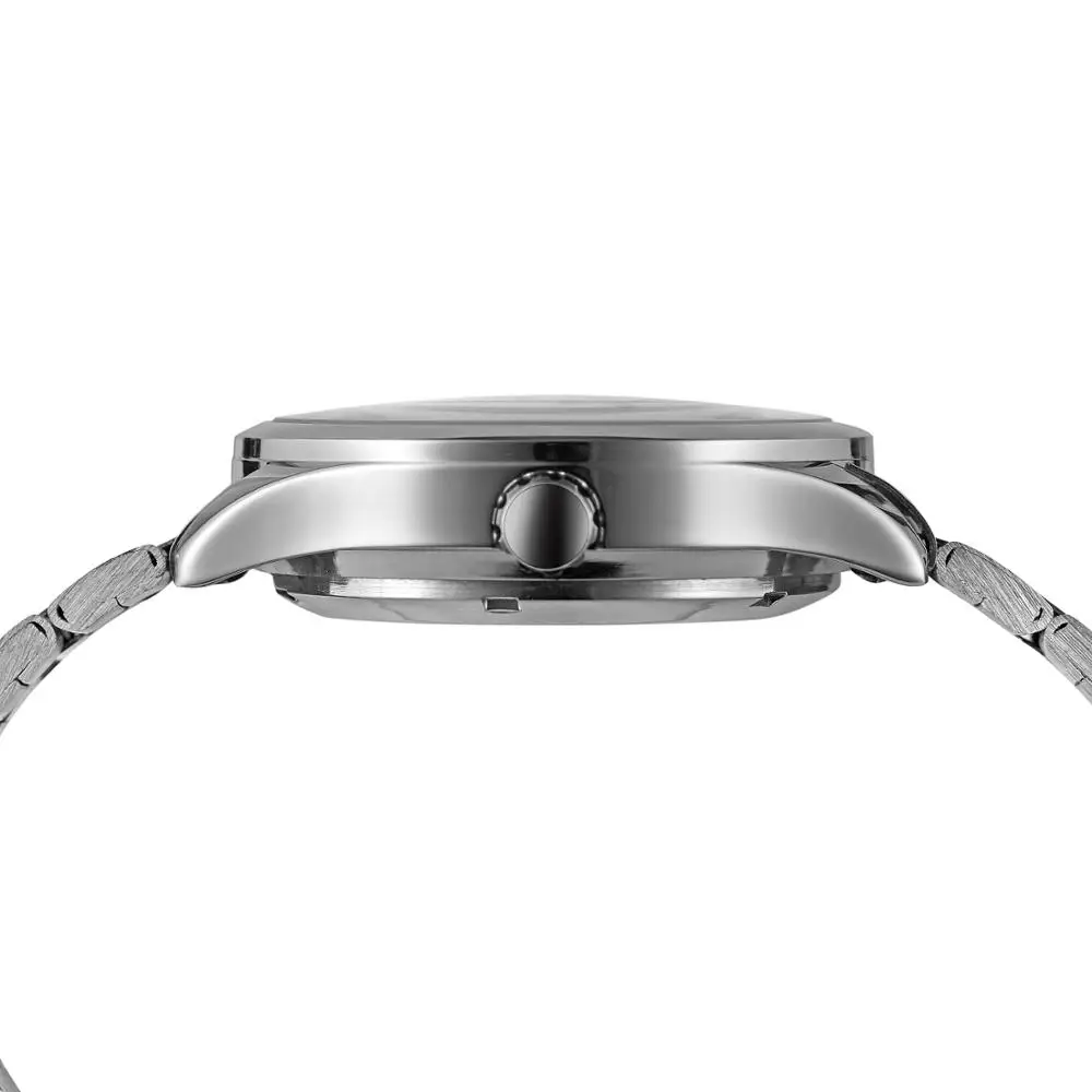 WINNER reloj mecánico automático para hombre y mujer, correa de acero inoxidable, esfera blanca, moda