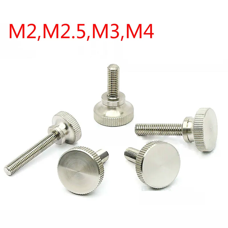 5/10/25/50pcs M2- M6 304 Stainless Steel Knurl Head Hand Tighten Curtain Wall Glass Lock DIN464 GB834 Thumb Screw Bolt