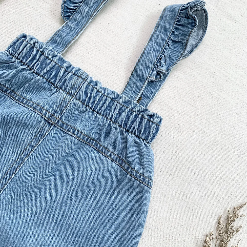 2024 Spring Baby Jeans For Girls Suspender Denim Pants Summer Clothing For Girls Newborn Toddler Cotton Trousers Clothes 0-4Y