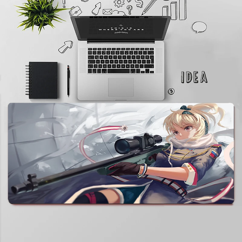 Grand tapis de souris de jeu pour filles, accessoire pour ordinateur et bureau, effet XXL