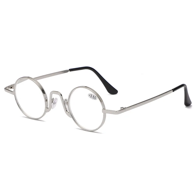 Vintage Small Round Anti-fatigue Reading Glasses Gold Silver Metal Computer Eyewear Ultralight Clear Magnifier