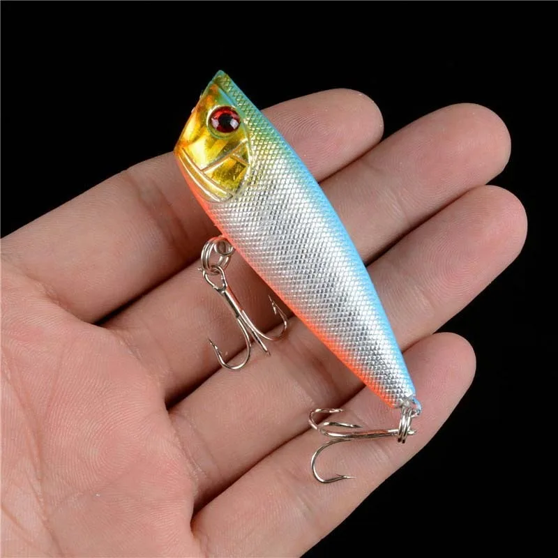 1PCS Popper Fishing Lure Topwater Crankbait Hard Bait 6cm/7g Floating Lures Treble Hooks