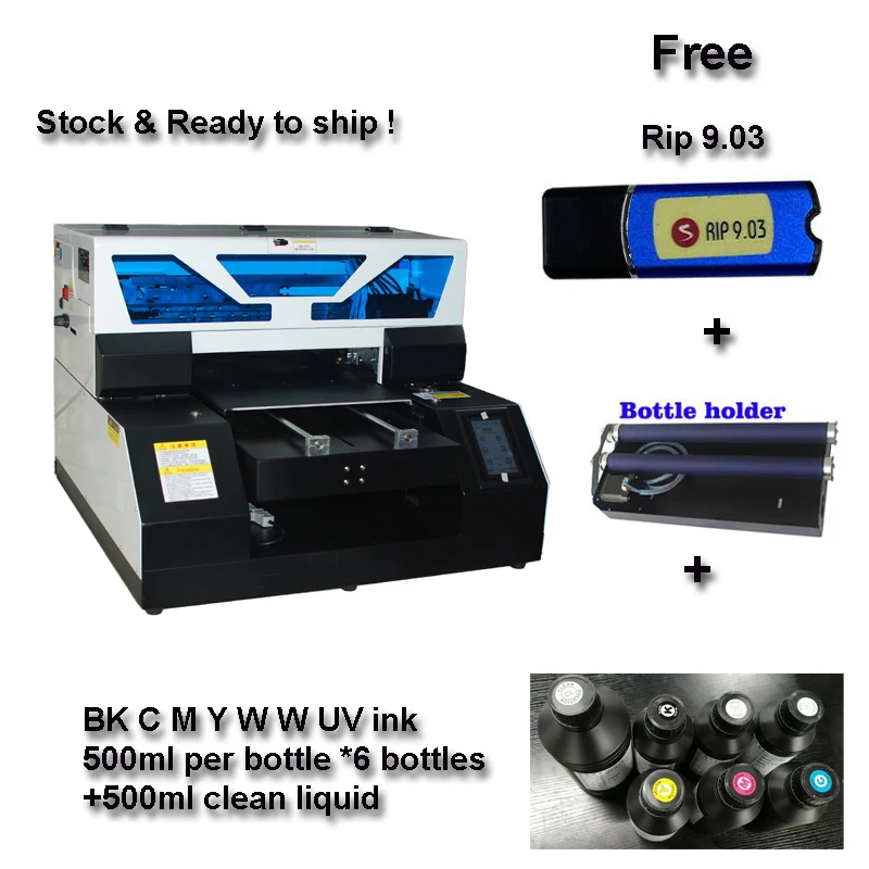 

Upgrade automatic A4 UV flatbed printer for phone case pen bottle t-shirt print