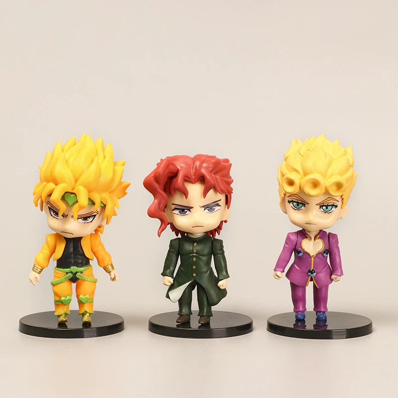 5 Pcs/Set JoJo's Bizarre Adventure Giovanna Bruno Mista JOJO Mini Cute Standing Ver. PVC Action Figure Model Toy Gift 10cm