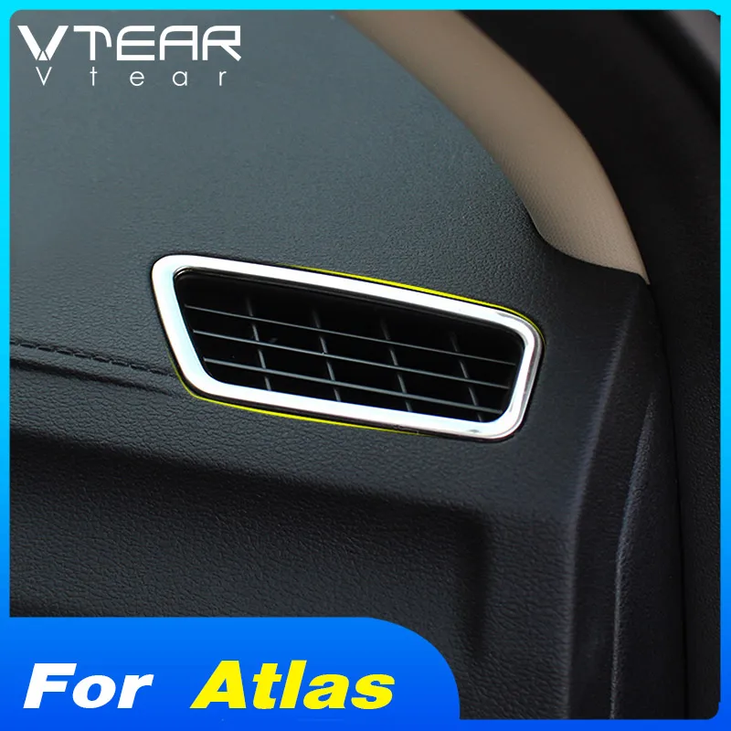 Vtear car air outlet cover decoration frame accessory stainless steel trim For Geely Atlas Emgrand NL-3 Proton 2018 2019 styling