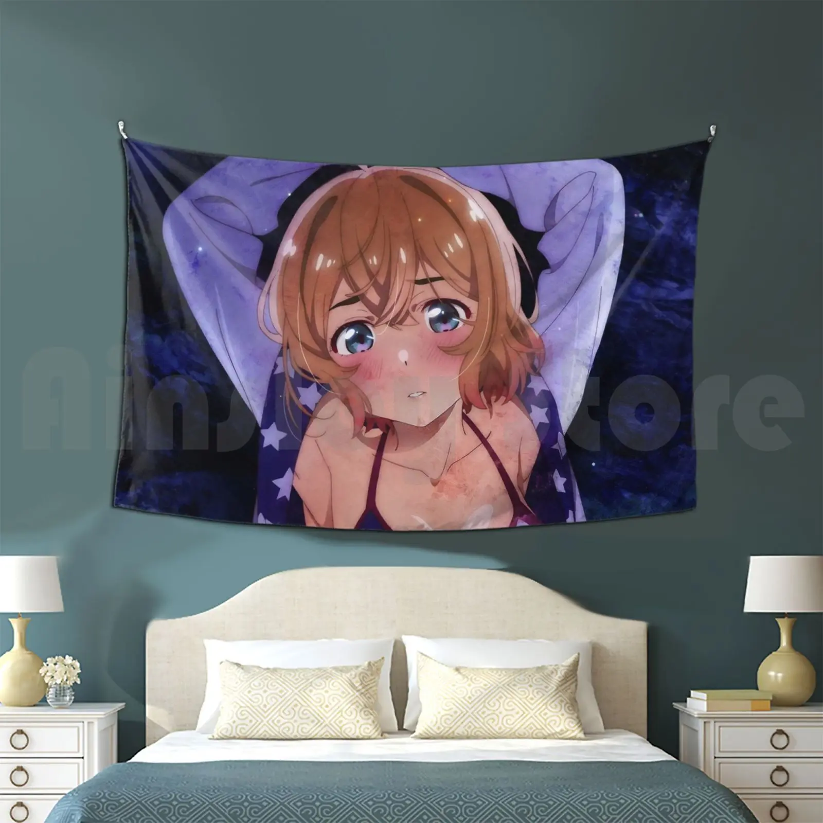 Nanami Mami Tapestry Living Room Bedroom Nanami Mami Rent Girlfriend Okarishimasu Kanojo Anime Manga Girls Sexy Ecchi