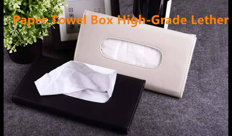 

Car Tissue Boxes High Quality Tissue Clip Storage PU Box Holder Organizn with Car Logo Accessorie Paper Napkin Seat Back Bracket