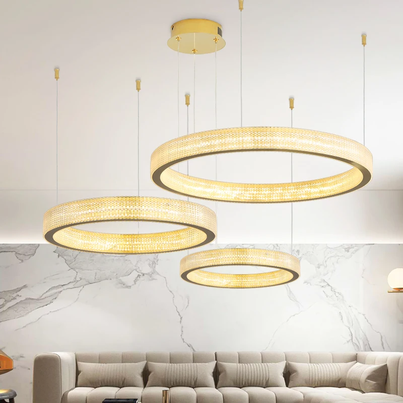 

big large modern chandelier led kitchen hanging lamp indoor lighting bedroom light multilayer structure acrylic lampshade lustre