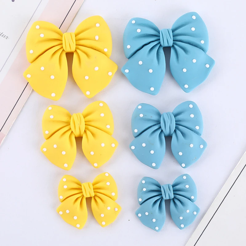 20Pcs carino Dot Bowknot resina artigianato fai da te clip di capelli per bambini collane cellulare Shell Patch accessori materiale decorativo