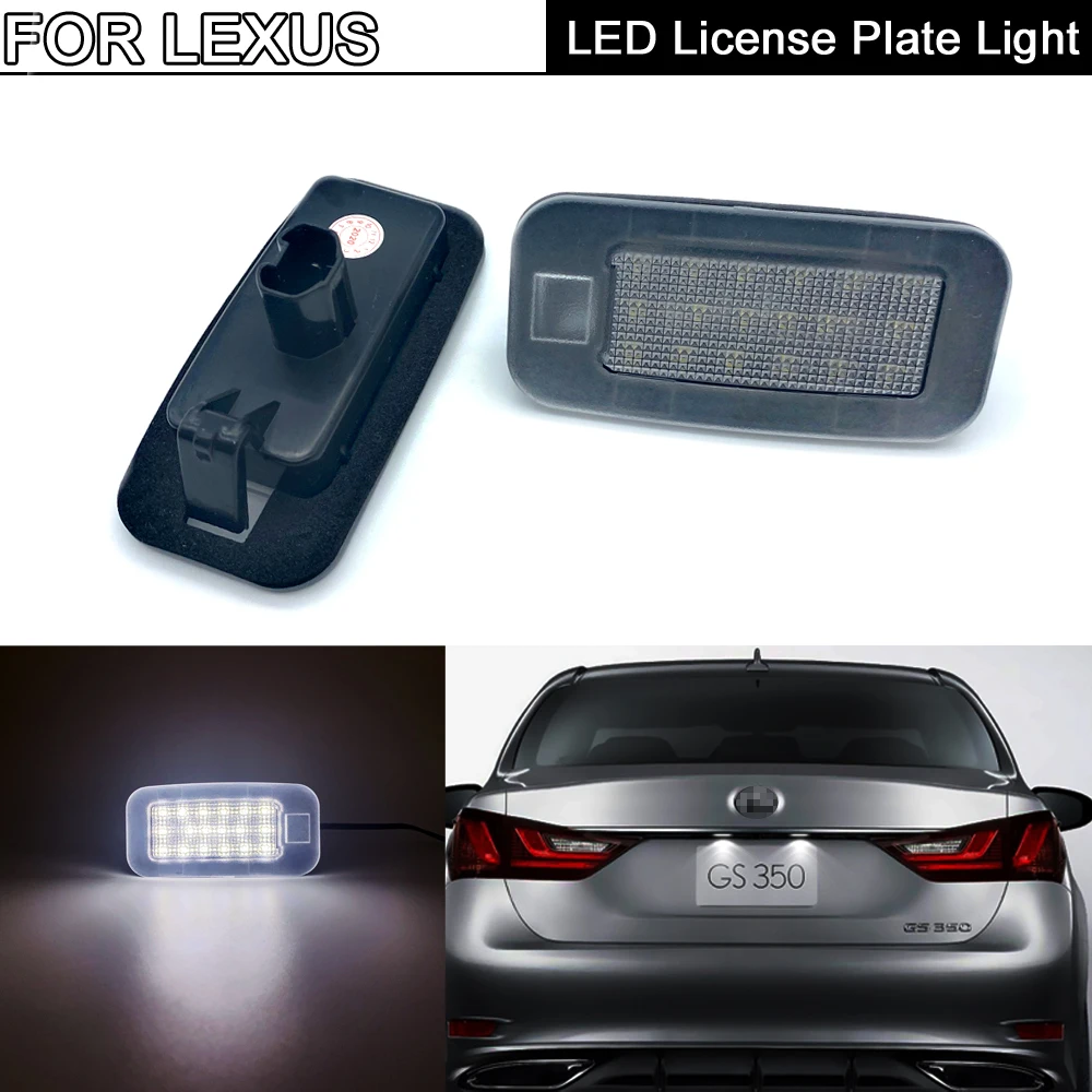 2Pcs White LED License Plate Light Number Plate Lamp For Lexus GS350 GS350h GS450h LS460 LS460L LS600h