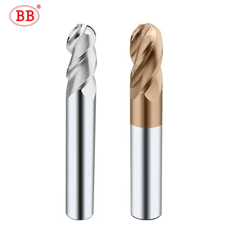 Imagem -02 - Flauta Bola Nariz Fresa Dentes Carboneto Sólido Cnc Perfil Acabamento Usinagem Raio R0.5-r10 Aço al Cobre Ferramenta de Corte bb