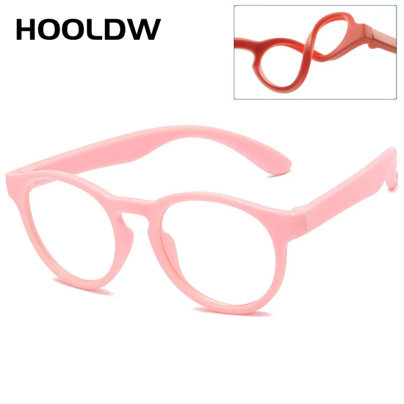 New Anti Blue Light Kids Glasses Round Silicone Children Eyewear Boy Girls Optical Frame Computer Transparent Eyeglasses UV400