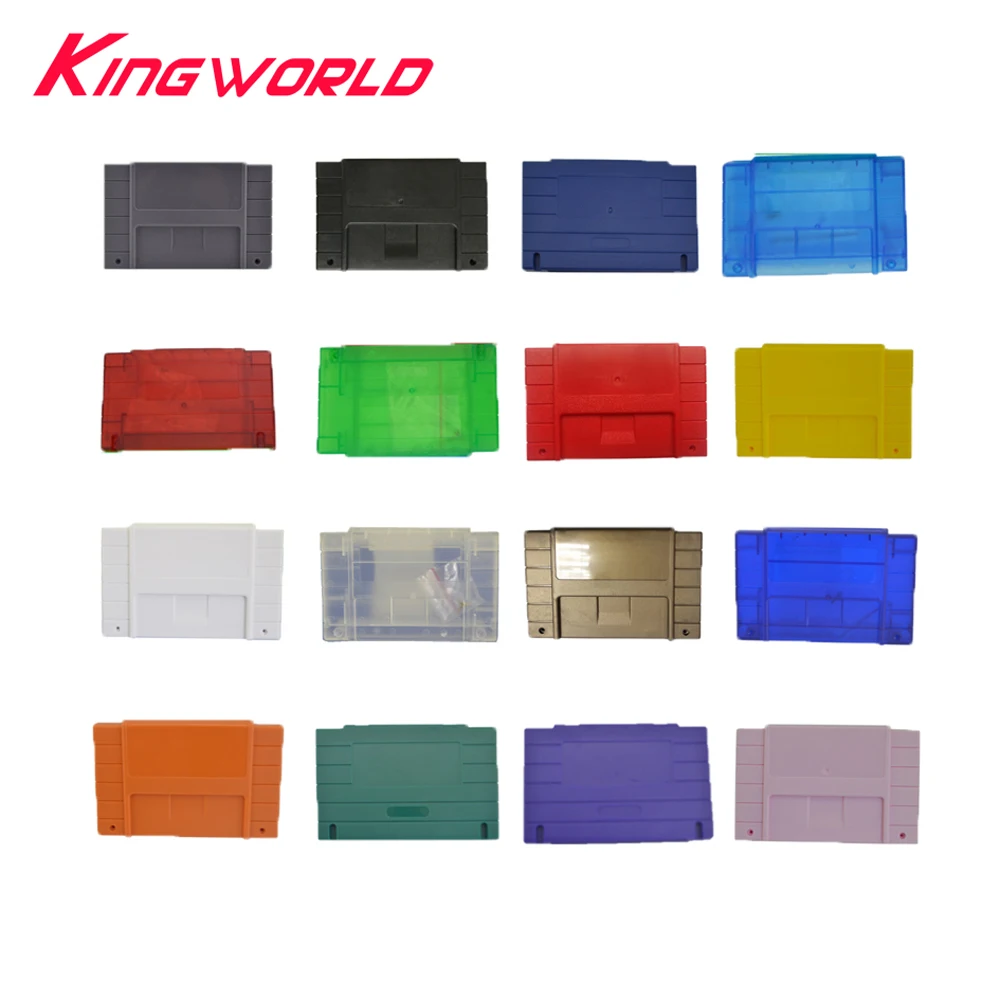 100pcs US Version 16bit Game Cartridge Replacement Plastic Card Shell For SNES Game Console With Screw