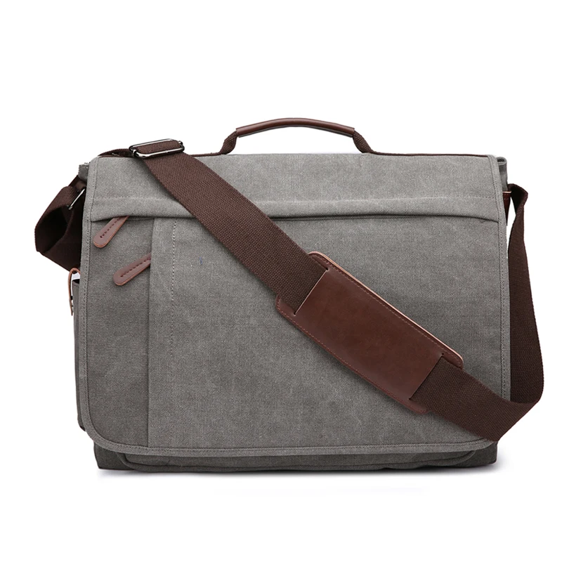 

Canvas Practical and Simple Commuting Business Single Shoulder Crossbody Large Size Can Hold 15.6-Inch Computer Bag Men