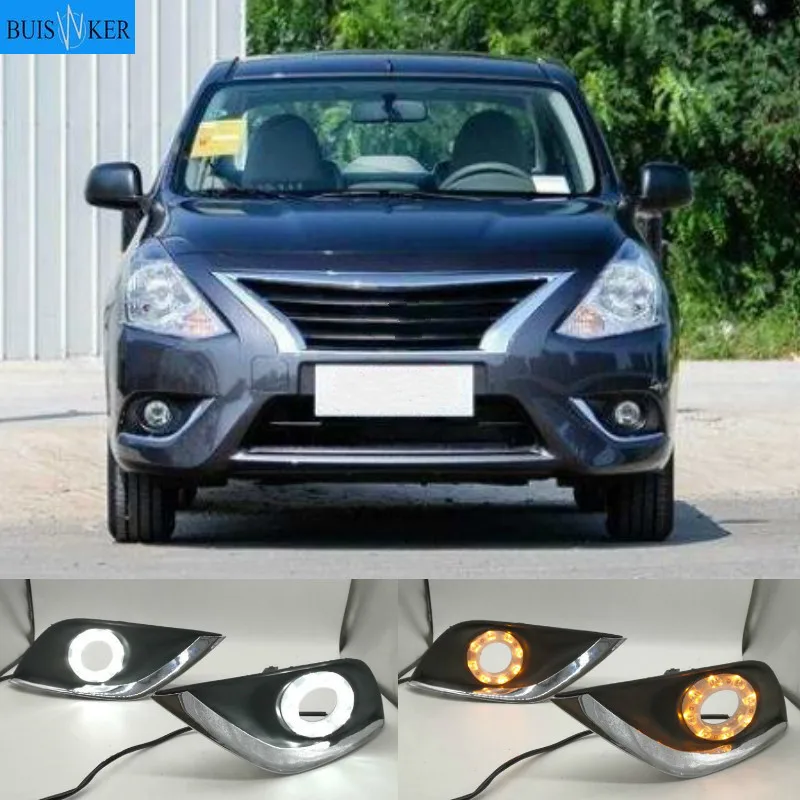 

LED DRL Daytime Running Lights Daylight Fog Head Lamp For Nissan Almera Latio Sunny Versa 2014 2015 2016 2017 2018