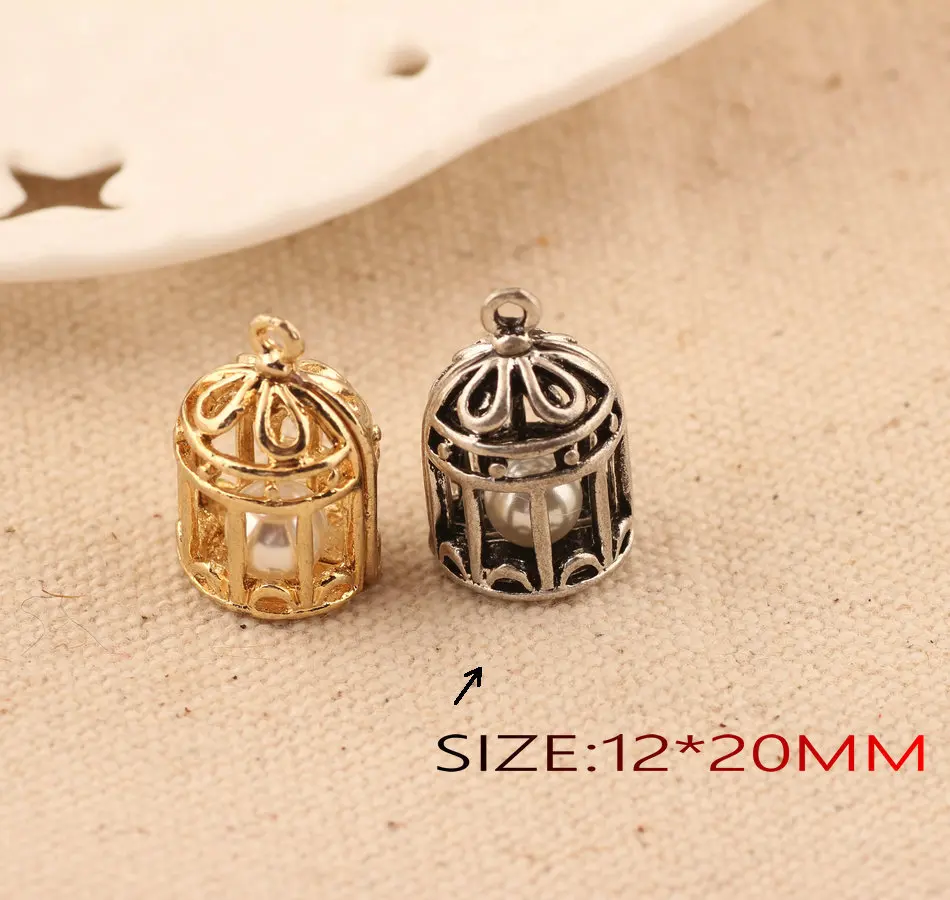 Pearl Cage Pendant Women Femme Ladies Female Man Vintage Necklace Charms Antique Gold 2021 DIY Jewelry Accessories Pingentes