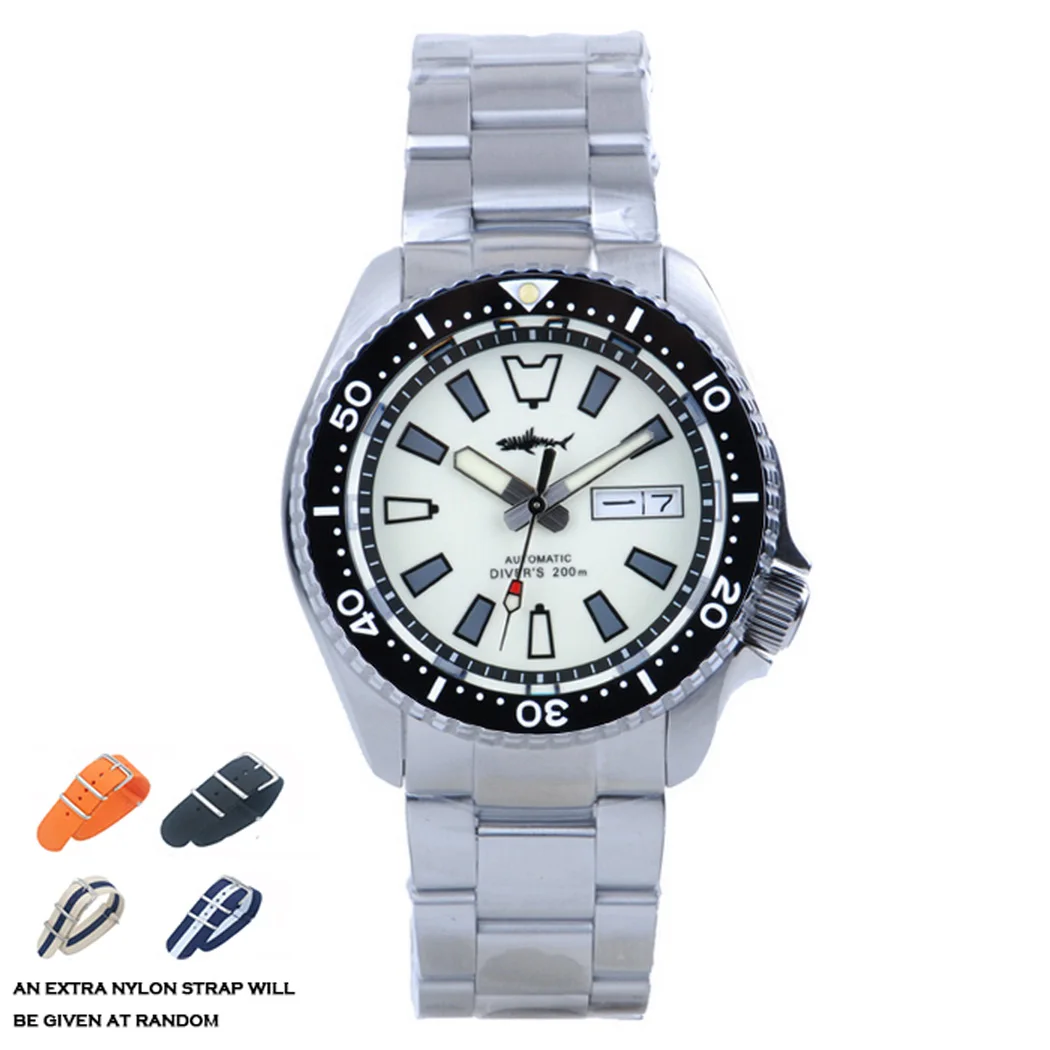 Heimdallr Men Automatic Watch 44.8mm Mechanical Wristwatch Diver 20Bar Waterproof Full Luminous Dial NH36A Sapphire Mirror
