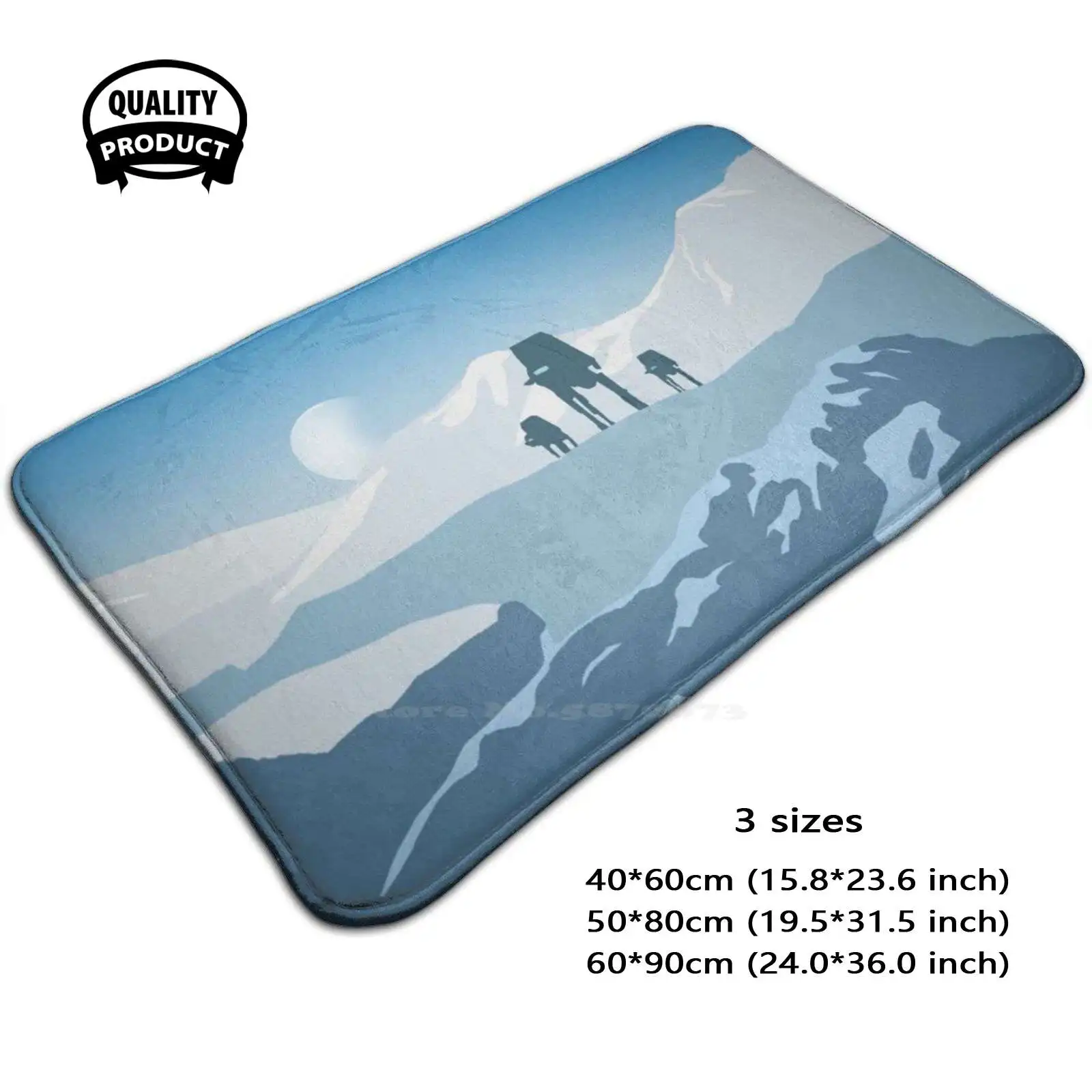 Hoth Soft Cushion Home Carpet Door Mat Car Rug Hoth Planet Atat Ice Blue Sky Mountain