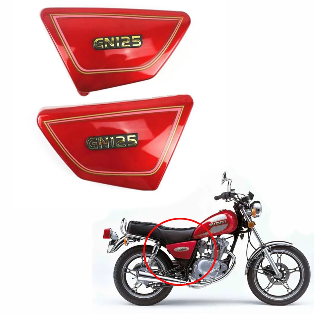 1 PAIR Frame Side Covers Panels Right & Left for SUZUKI GN 125 GN125 Motorcycle Parts Black