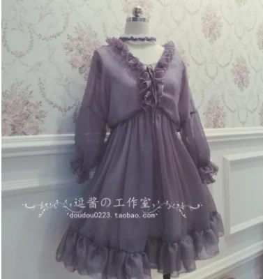 Kawaii mädchen gothic lolita op loli cosplay Süße prinzessin lolita kleid vintage spitze rüschen puff sleeve viktorianischen kleid