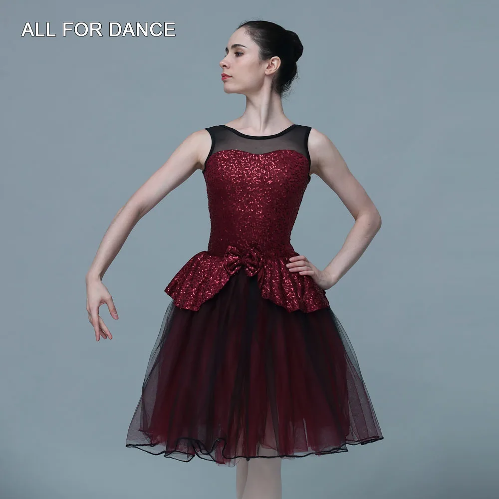 20126 Pailletten-Spandex-Mieder, romantisches Ballett-Tutu mit Schleife, für Mädchen und Frauen, Bühnenshow, Tanzkostüme, Ballett-Tutu, Tanzbekleidung