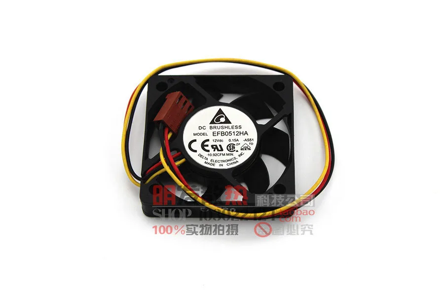 

Delta Electronics EFB0512HA AS51 Server Cooling Fan DC 12V 0.15A 50x50x10mm 3-wire