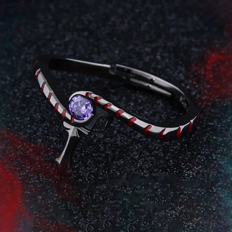 Anime Tokyo Ghoul Kaneki Ken Ring Chilopoda Cosplay Jewelry Props 925 Sterling Silver Adjustable Men Finger Ring Birthday Gifts