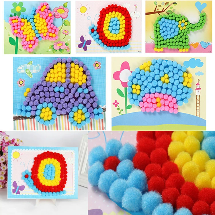 Una varietà di colori e dimensioni da 5mm A 50mm soffice pompon morbido giocattolo per bambini fai da te decorazione per vacanze di nozze