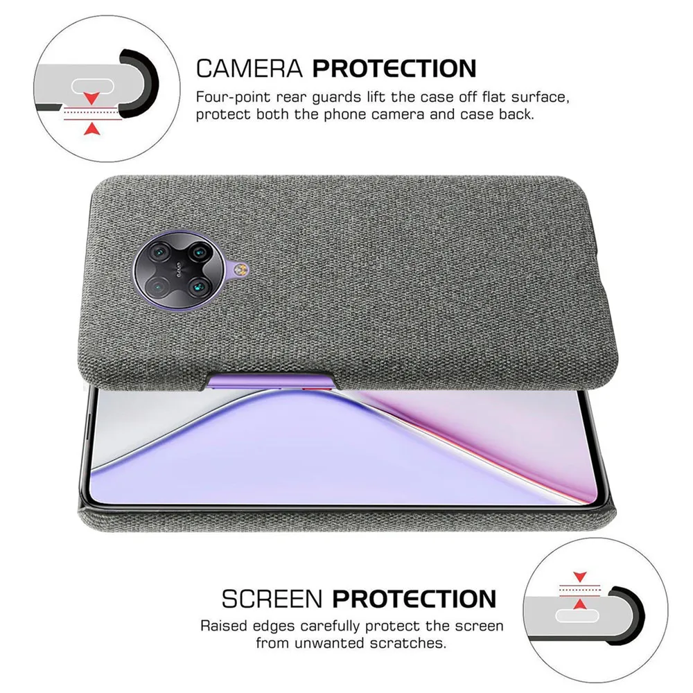 Cloth Cases For Xiaomi Poco F2 Pro Case Slim Retro Cloth Hard Phone Cover for Xiomi Redmi K30 Pro Poco F2 Pro Funda Coque Capa