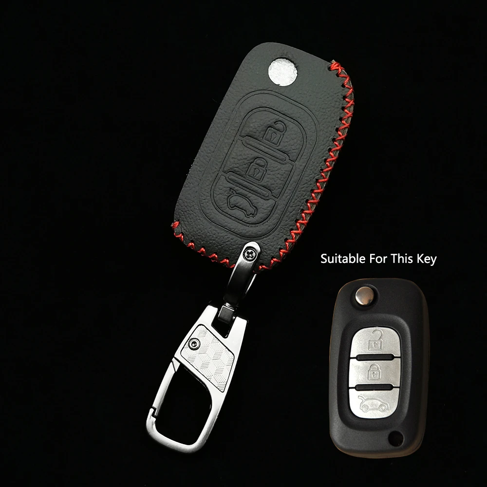 Car Flip keys Leather Cases Fob Cover For Lada Sedan Largus Kalina Granta Vesta X-Ray XRay Folding Keychain Key Ring