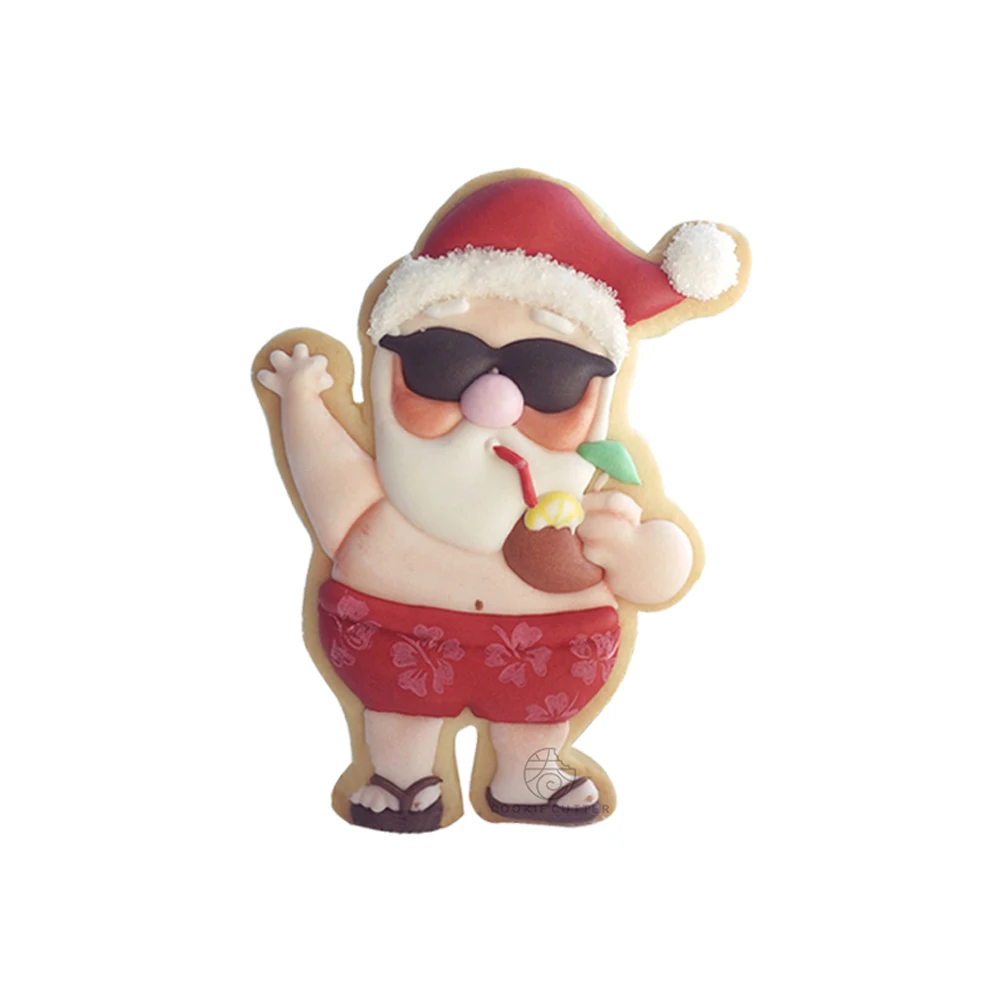 Christmas Santa Claus Holiday Pattern Mold Icing Biscuit Mould 3D Cookie Cutter Fondant Cake Decorating Baking Mold Kitchen