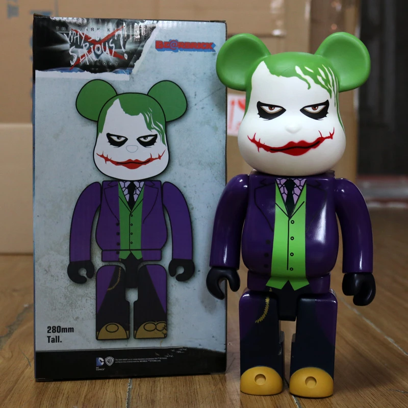 11in 28cm 400% Be@rbrick DIY Fashion Toy PVC Dark Knight Joker HeathLedger Teddy bear Action Figure Collectible Model Toy