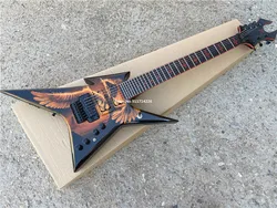 High - quality custom - made version of alien hand - painted angel wings double - swing electric guitar