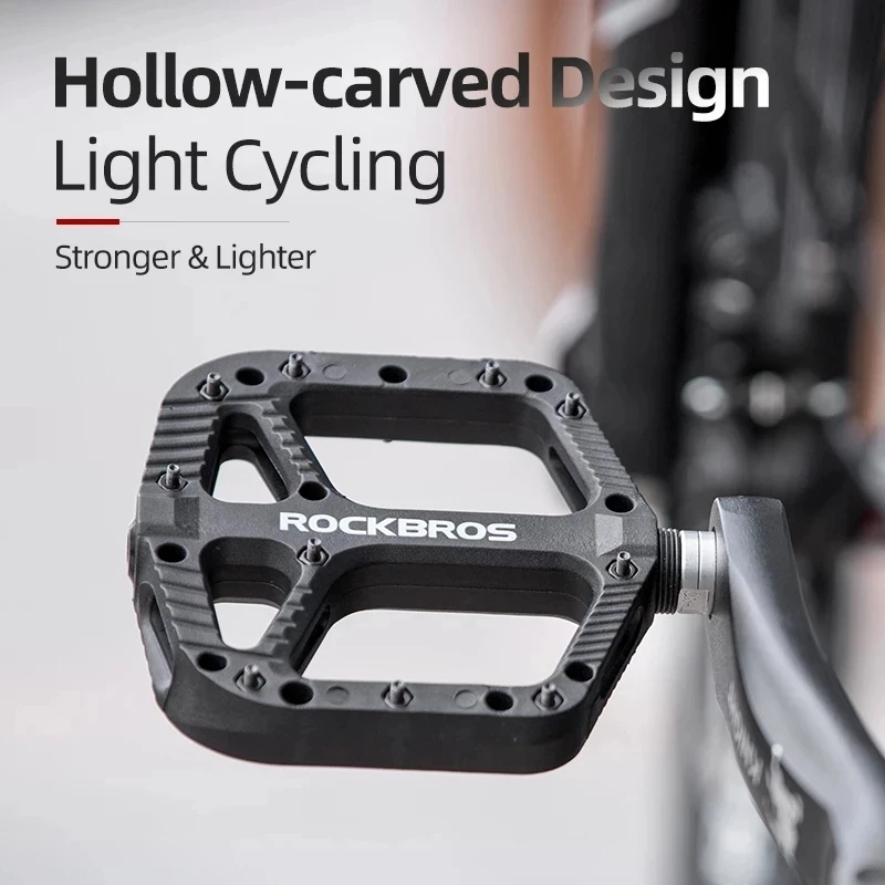 ROCKBROS Ultralight Seal Bearings Bicycle Bike Pedals Cycling Nylon Road bmx Mtb Pedals Flat Platform Bicycle Parts Accessories