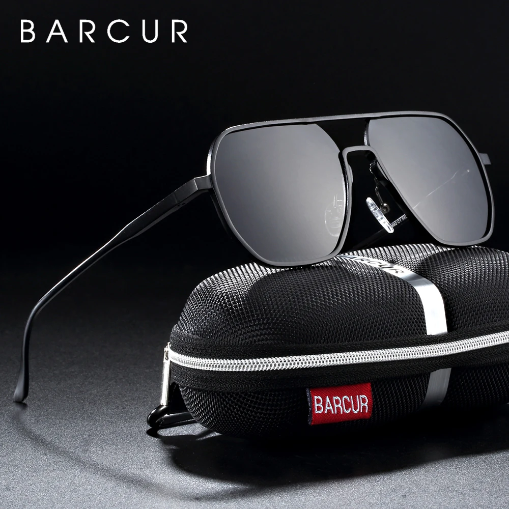 BARCUR Aluminium Magnesium Square  Minimalist  Sunglasses for Men Sun glasses for women oculos