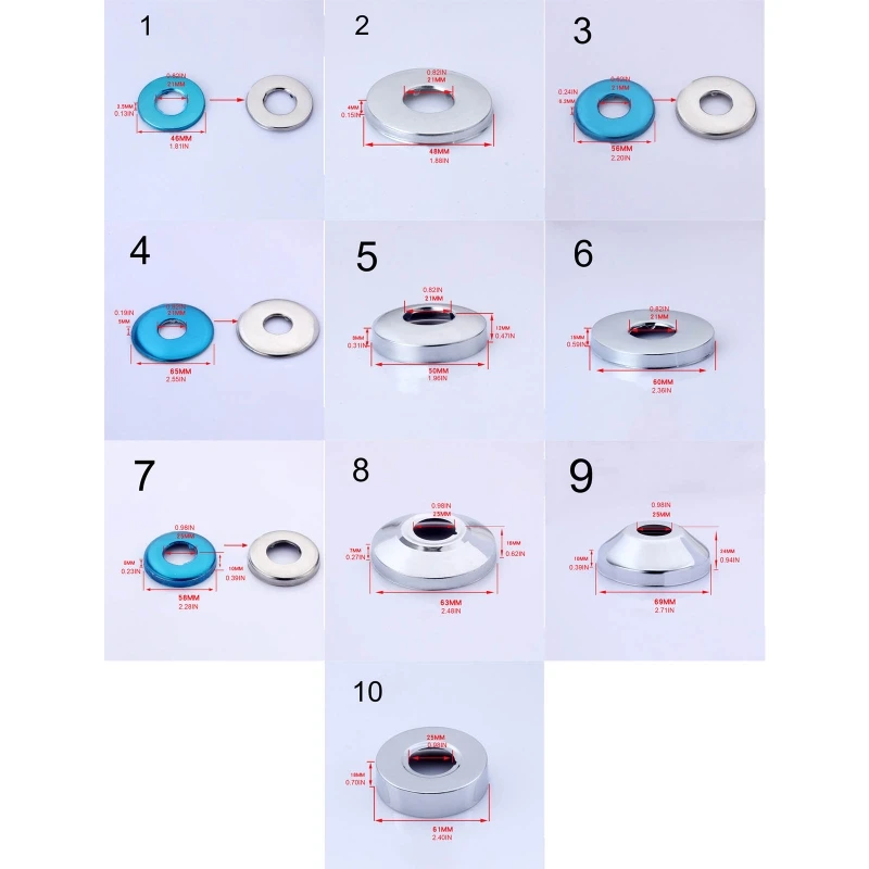 E5BE Muur Split Flens Rvs Ronde Rozet Plaat Waterleiding Muur Covers Fit Voor Keuken Kranen Wastafels Toiletten