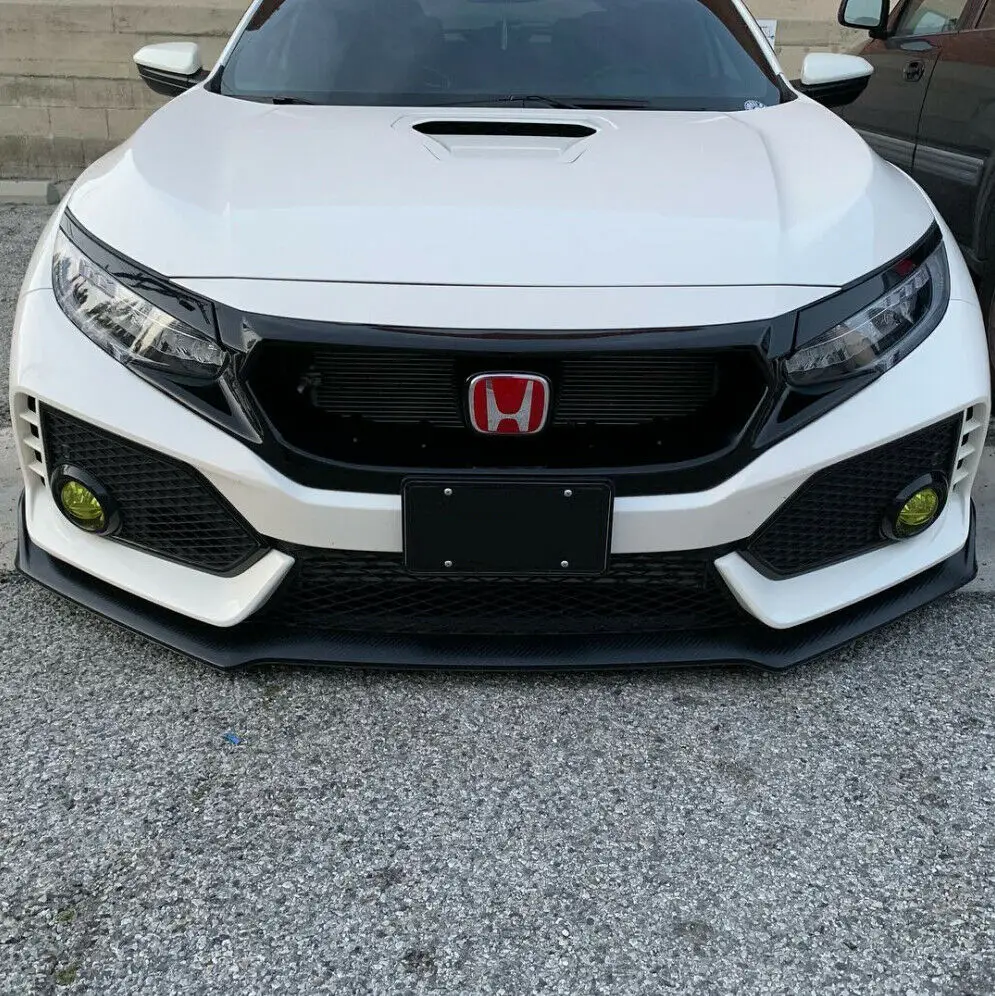 

For HONDA 17-19 Civic Typ-R FK8 JS Style FRP Unpainted Front Grill Meshe Cover Trim bodykits