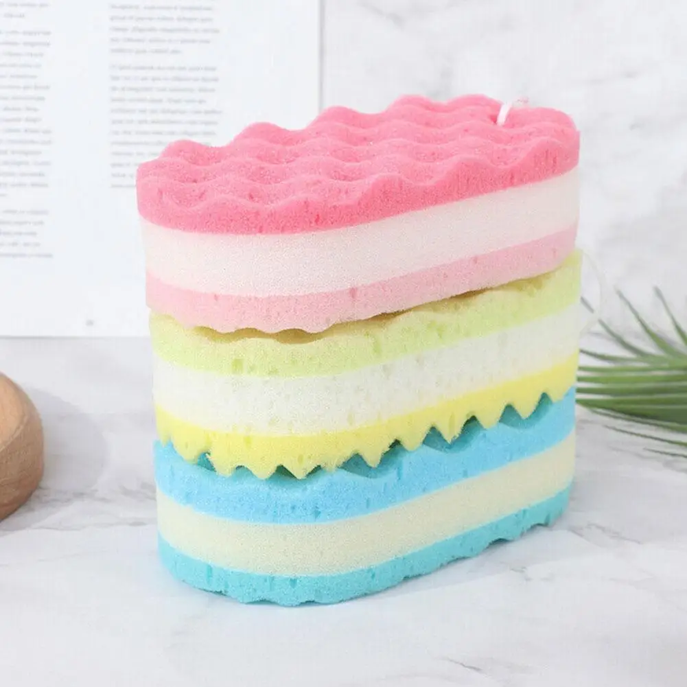 Three-layer Wave Bath Sponge Body Brush Shower Skin Clean Massage Cleaning Shower Brush Skin Remover For Kids Adults