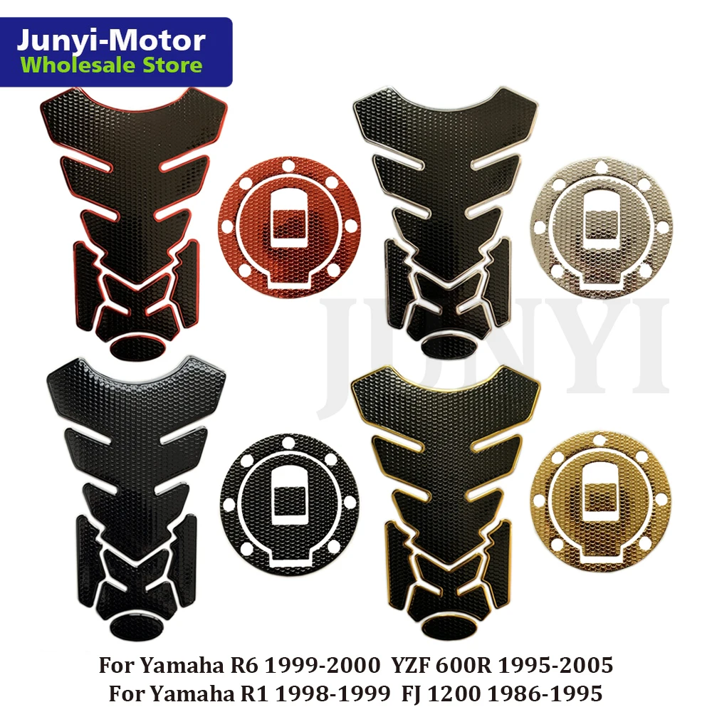 Fuel Tank Pad Gas Cap Cover Stickers For Yamaha R1 1998 1999 R6 1999 2000 YZF 600R FJ1200 Motorcycle Guard Protector Decal Grip