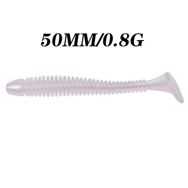 10 sztuk/partia silikonowa spirala robak miękkie przynęty 5cm 0.8g Shad Carp Minnows Jig woblery sztuczna gumowa przynęta Swim Baas Pesca Tackle — zdjęcie 6