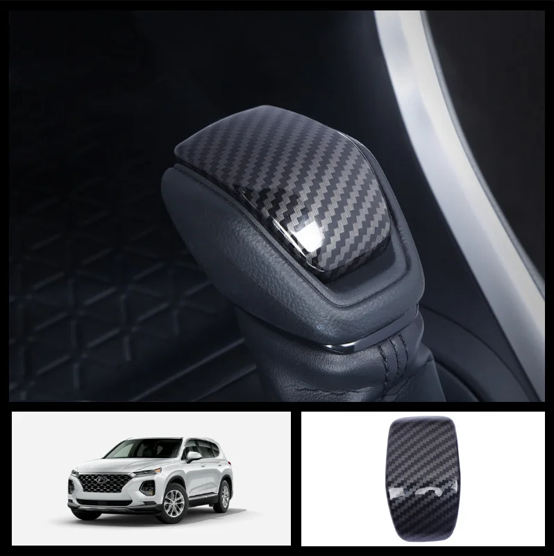 

Carbon Fiber Interior Gear Shift Knob Cover Trim For 2019-2020 Hyundai Santa Fe car accessories