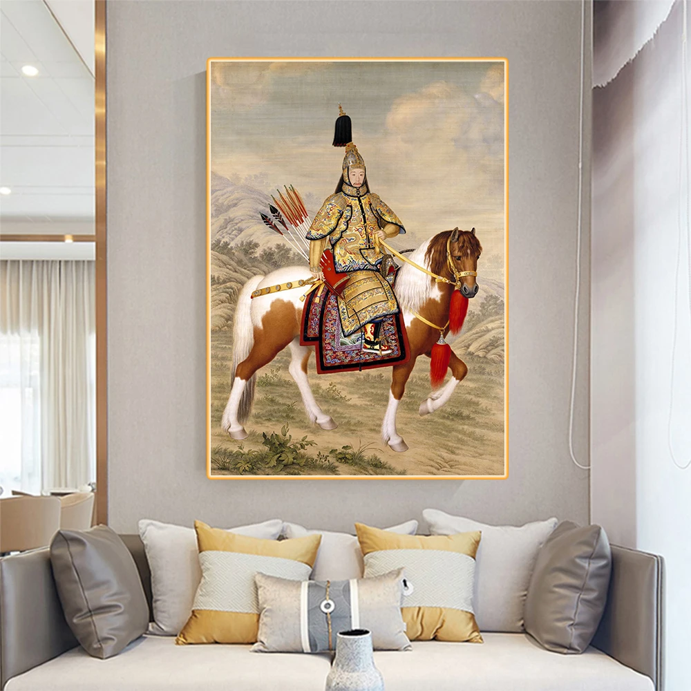 Citon Giuseppe Castiglione《The Qianlong Emperor》Canvas Art Oil painting Artwork Poster Picture Modern Wall Decor Home Decoration