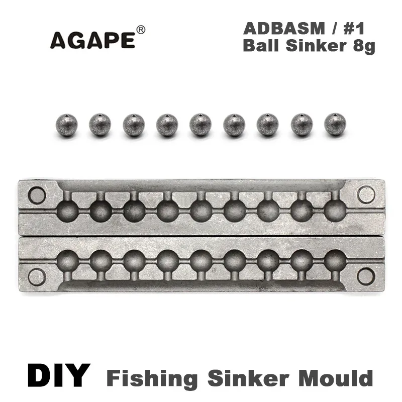 Agape DIY Fishing Ball Sinker Mould ADBASM/#1 Ball Sinker 8g 9 Cavities