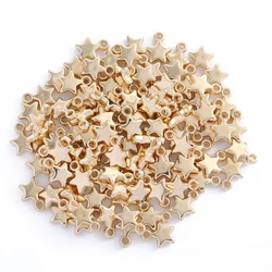 100pcs 9mm Star Bead Charm Gold Silver Plated CCB Plastic Small Pendant for DIY Jewelry Making Bracelet Necklace Earring Pendant