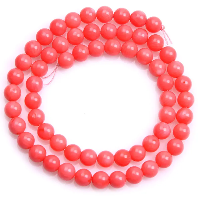 Natural Coral Pink Round For Jewelry Making Strand 15 Inch DIY Acceories Jewelry Beads For Bracelet Necklace 4mm 6mm 8mm