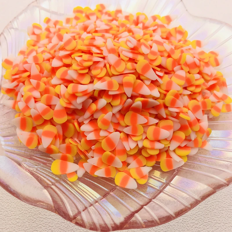 50g/Lot Hot Clay Halloween Pumpkin Sprinkle , Cute Candy Corn Skull Slice for Crafts Making, Phone Deco, DIY Scrapbooking