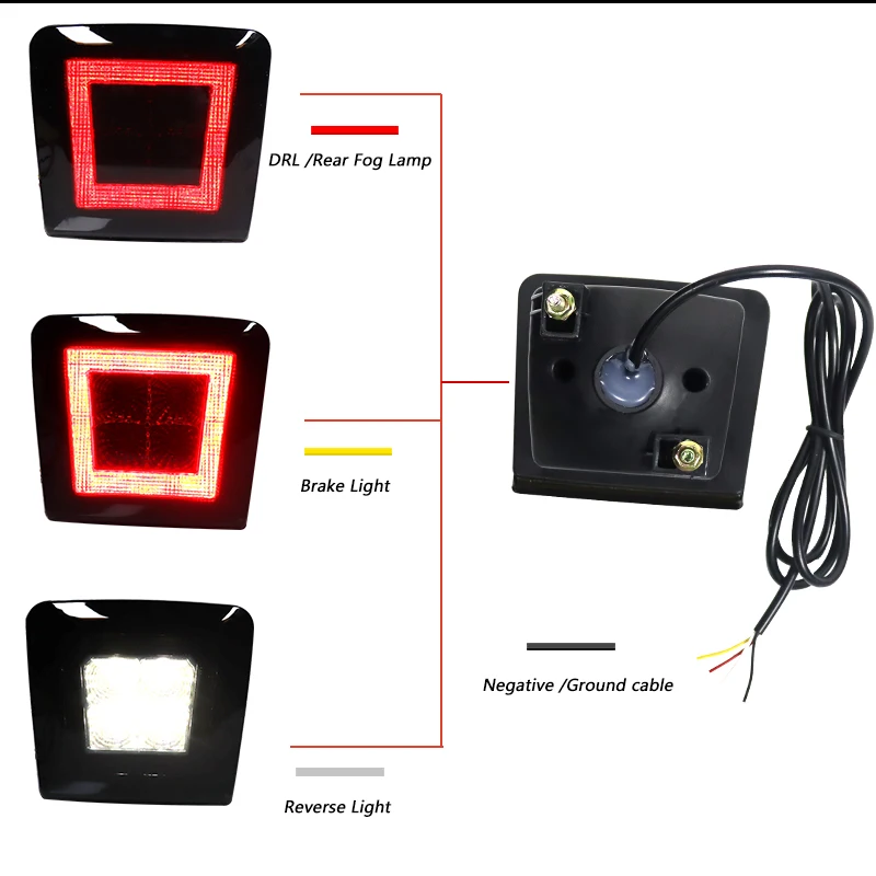 1PC High Quality Smoked /Red Lens LED Rear Fog Light/ Backup Reverse Light/ Tail Brake Light Assembly For 2009-up Nissan 370Z